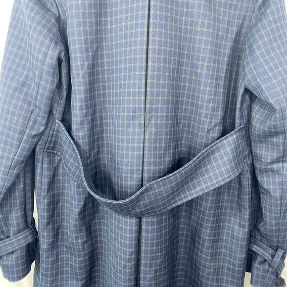 Sandro Blue Rosale Windowpane Check Woven Coat Sz 6 - Picture 11 of 16